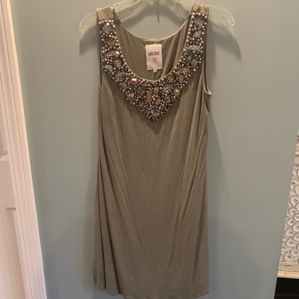 Beaded Sage Green Dress
